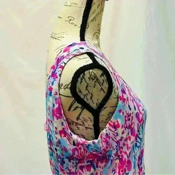 NWT Multicolor Abstract Sleeveless Floral Print Maxi Dress Large - Picture 8 of 13